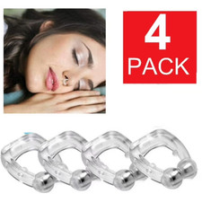 4PC Silicone Magnetic Anti Snore Nose Clip Stop Snoring Apnea Aid Device Stopper