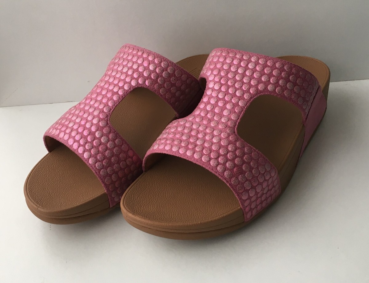 FitFlop Ladies Pink Virginia H-Bar Stud Slider Mule Sandals - Size UK 7 /  EUR 41 for sale online | eBay UK