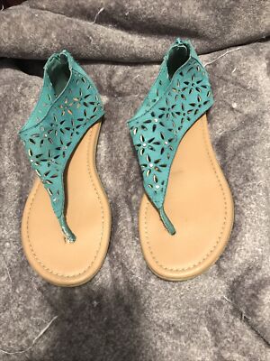 Tan & Teal American Eagle Sandals: Size 4 Girls