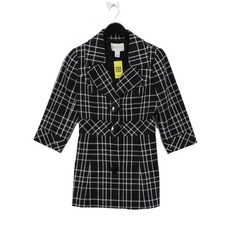 White House Black Market Women's Coat Uk 4 Black Cotton With Other Pea Coat