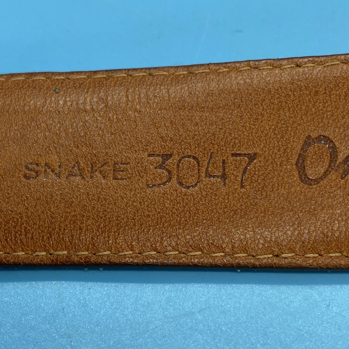 Omega Vintage 90s Brown Snake Skin Genuine Leather Wide Wrap Belt Size Medium Omega Signed Snake Brown Leather Belt #3047 ML Ladies 1980 main image 2