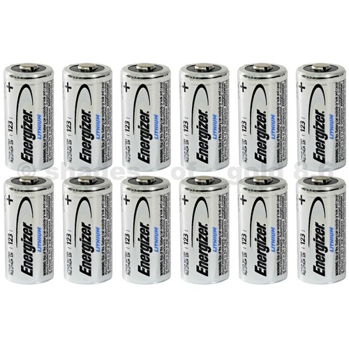 12 x CR123 Energizer 3V Lithium Batteries (CR123A, DL123, 123, EL123