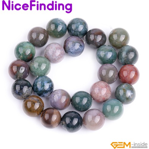 Cuentas de piedras preciosas redondas naturales de ágata india para hacer joyas cuentas sueltas de 15 - Imagen 56 de 66
