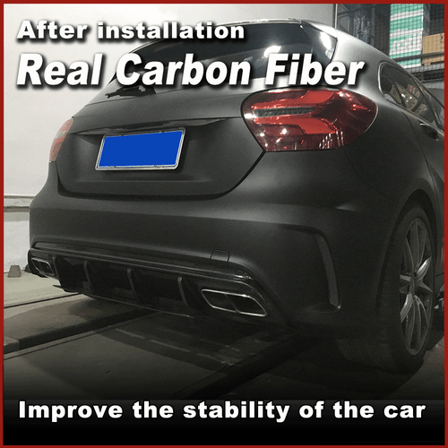 REAL CARBON Rear Bumper Diffuser Wing Lip for Mercedes A Class W176 A200 A45 - Picture 2 of 12