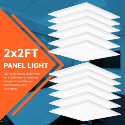 LED Panel Light 2x2Ft Drop Ceiling Flat Panel Recessed Troffer Fixture 45W 12PCS