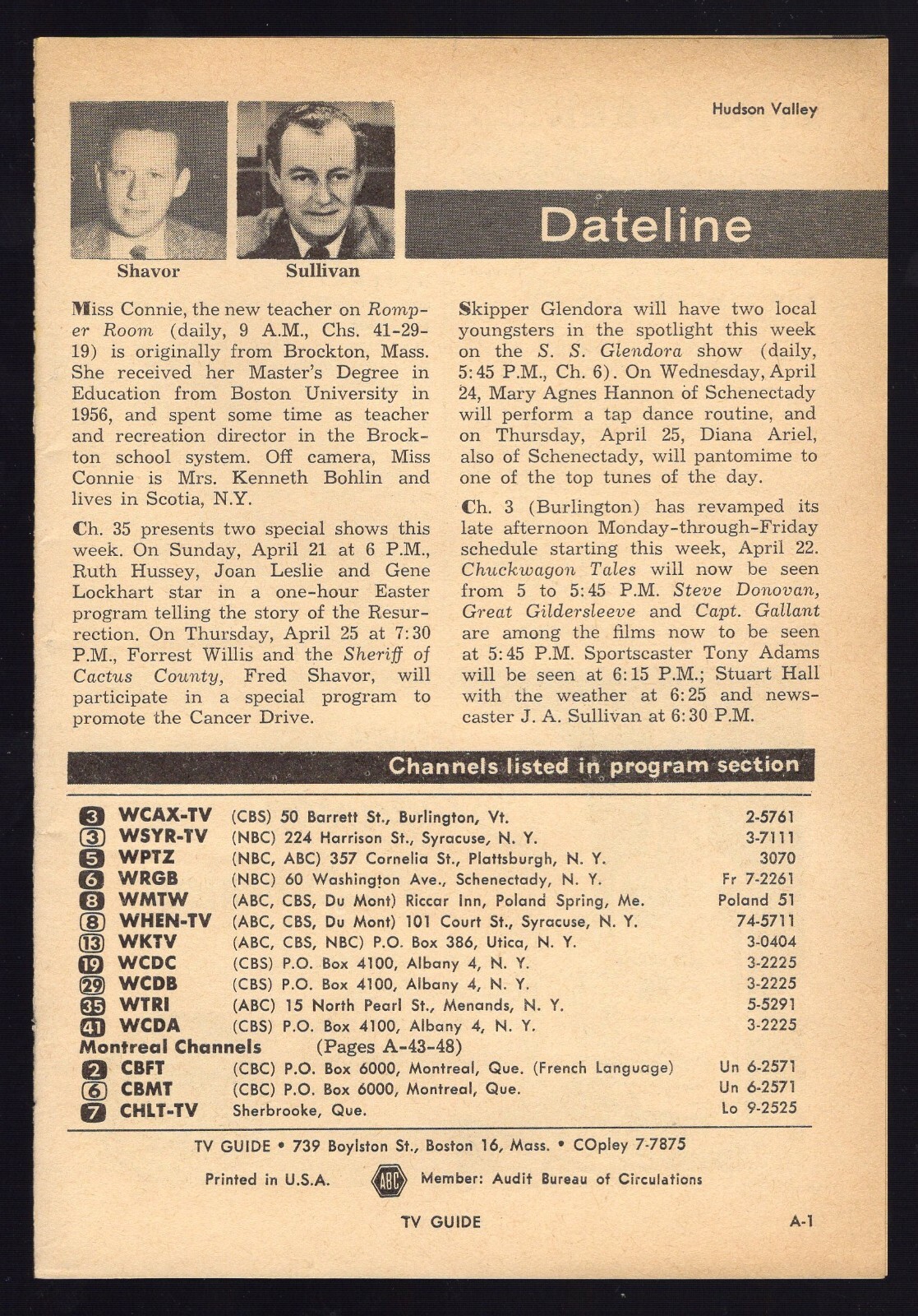 1957 TV AD FRED SHAVOR WNYT THE SHERIFF OF CACTUS COUNTY