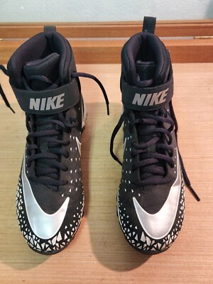 Nike Fast Flex Hi-TOP Cleats! (6y) Black/Silver Swoosh  display picture 1