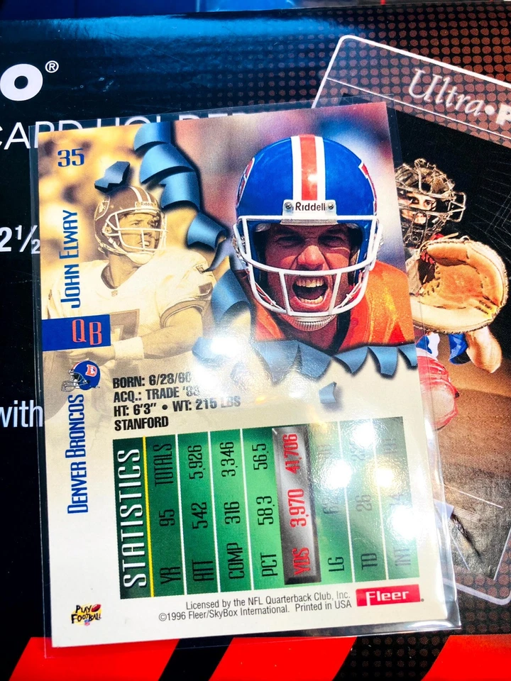 1996 Metal Football Card #35 John Elway V307 50% OFF 3+ CARD ORDERS! BRONCOS NFL - Image 2 of 2