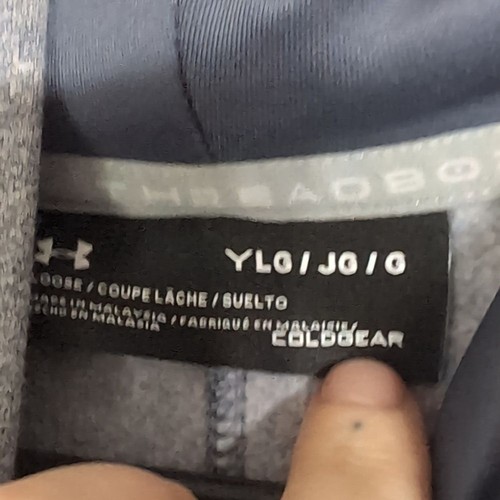 Under Armour Heather Grey Cold Gear Loose Fit Hooded Sweatshirt Size Youth Large - Picture 2 of 4