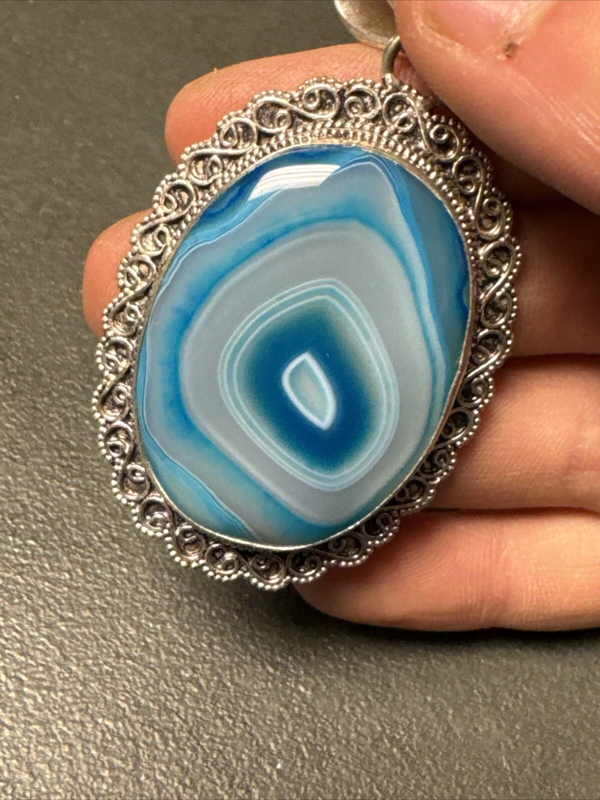 Gorgeous Large Statement 925 Sterling Silver Blue… - image 10