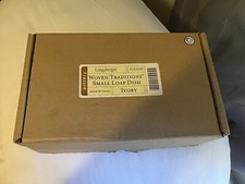 New In Box Longaberger Pottery Woven Traditions Ivory Small Loaf Dish USA Made