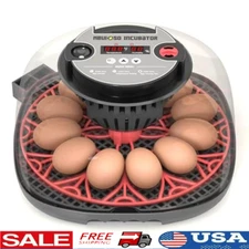 12-24 Egg Incubator Humidity Display Automatic Turner Candler Hatching Eggs New
