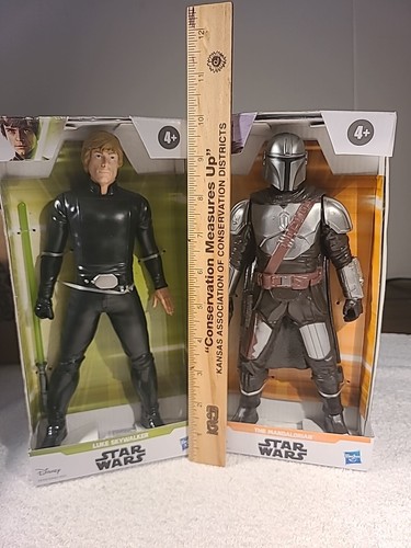 Luke Skywalker & Mandalorian Action Figures NIB 10 Inch COLLECTIBLE. - Picture 2 of 10