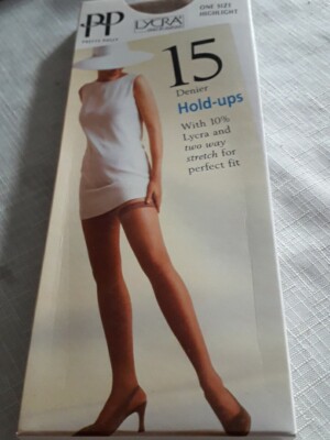 Pretty Polly 15 denier sheer Highlight nylon hold ups. One size