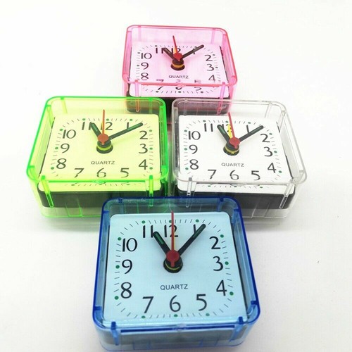 Square Simple Quartz Alarm Clock Cute Portable Travel Table Bedside Clock` - Picture 5 of 16