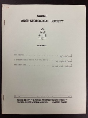 Maine Archaeological Society Bulletin Vol. 14, no. 2, Fall 1974