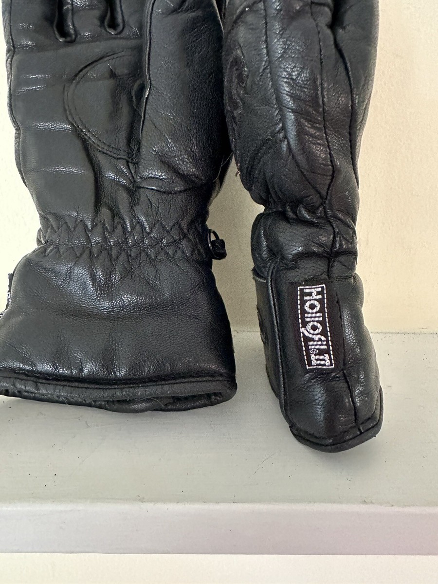 (中古)reusch レザーグローブ 黒 Vintage Reusch BLACK Ski Racing Snow Leather Gloves