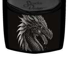 Scaly Grayscale Jagged Fierce Glow Hood Wrap Vinyl Graphic Decal 58