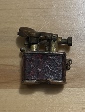 Vintage Golden Wheel Lift Arm Lighter Pat. 1637855 - Antique Brass - As Isfair
