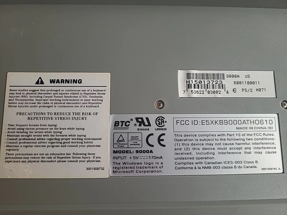 Vintage BTC 9000A Ps/2 Keyboard - Image 3 of 4