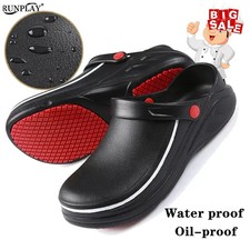 Unisex Work Chef Shoes Kitchen Waterproof Oil-proof Hotel Non-slip Sandals
