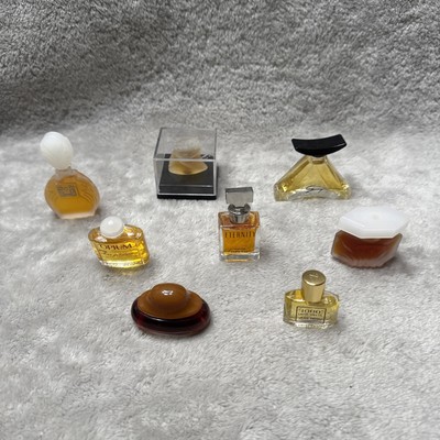 Set of 8 Miniature Perfume Bottles Vintage Genny, YSL, Evere, Montana Lot