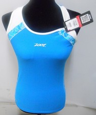 Zoot Performance Tri Print Crossback Size Large Color Teal White