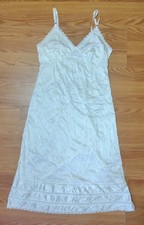 Vtg 90s Women's Lingerie Nightgown White Spaghetti Strap Milkmaid Cottagecore