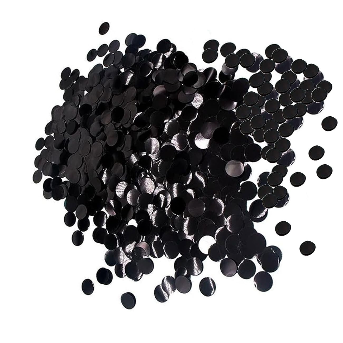 Black Metallic Foil Circle Dot Confetti 2.12 oz for Weddings Birthdays