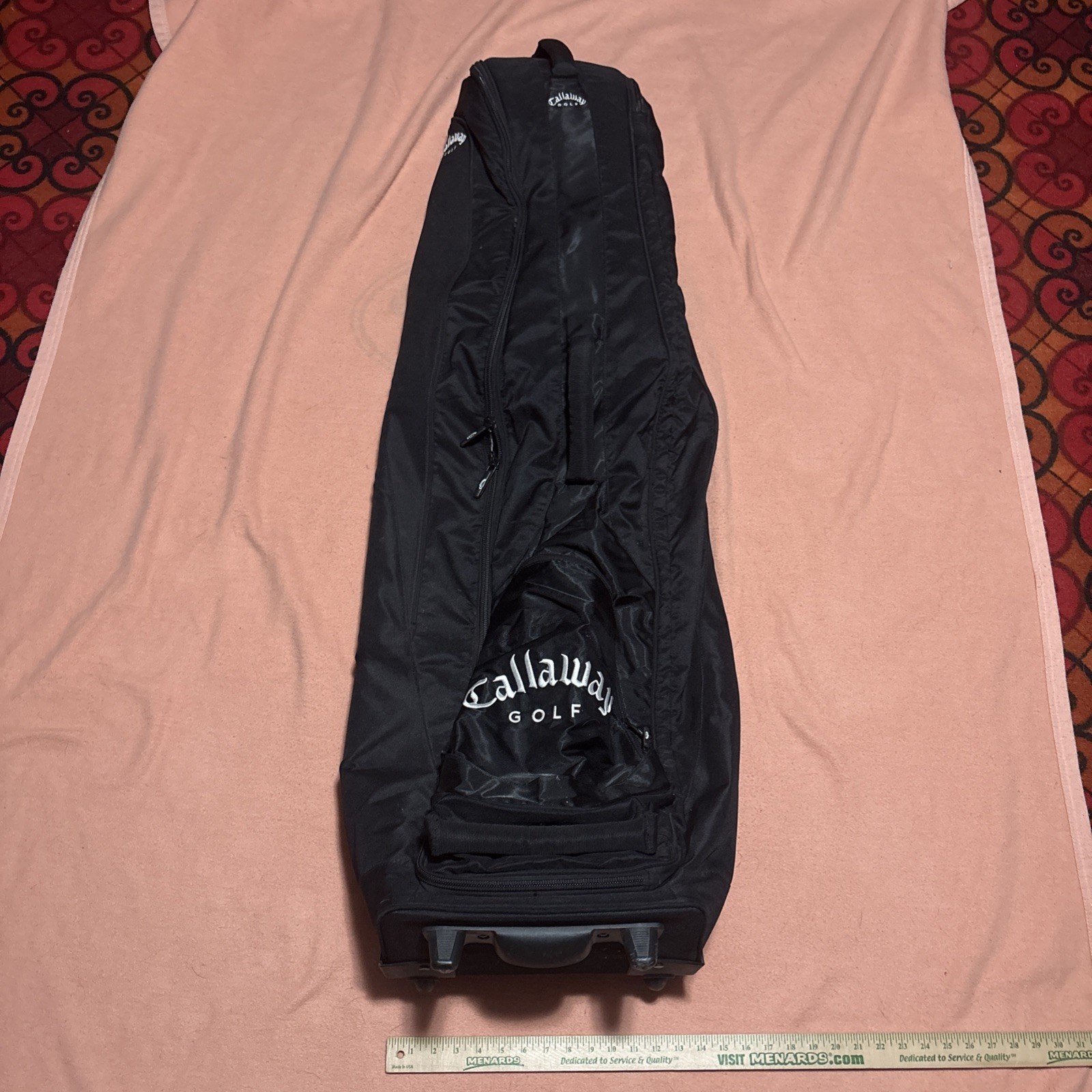 W/ Wheels Black Padded Club Travel Cover Rolling Case