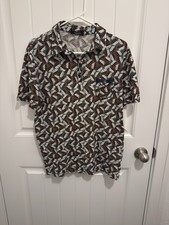 Roberto Collina Men’s Polo Shirt Size 50 (L) Leaf Design Dark Gray