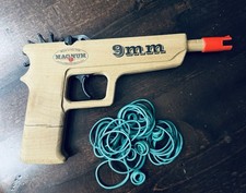 Magnum Enterprise 9mm Rubber Band Wood Pistol Gun Wooden Toy Made in USA