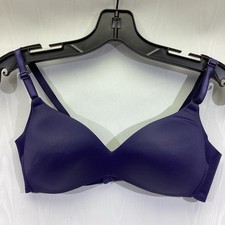Warners Bra Navy Blue 34B Smooth Cup Wireless Comfort Smooth Back