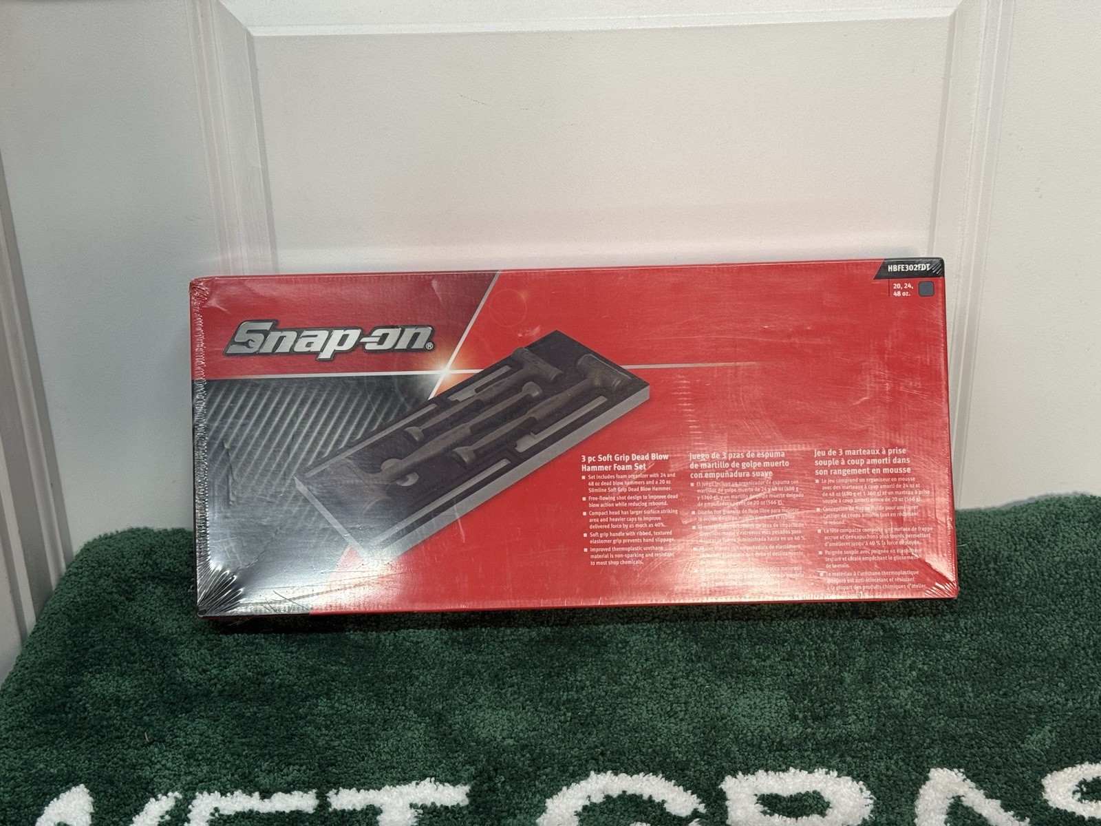 Snap-on 3pc DARK TITANIUM Dead Blow Hammer Foam Set HBFE302FDT 20 oz 24 oz 48 oz