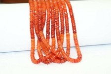 AAA Natural Carnelian Faceted Wheel Shape Beads 5/6 MM 16" Inch Shaded carnelian