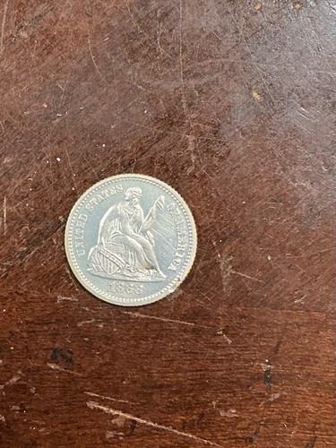 1868 SEATED HALF DIME PROOF DAMAGED AFFORDABLE