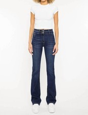 Kancan High Rise Boot Cut Jeans Dark Stone