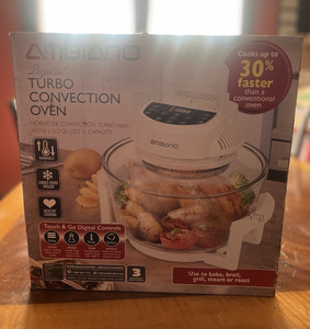 Ambiano Digital Turbo Convection Oven 11.3 qt 1400W White/Clear Timer Reheat