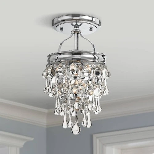 Crystorama Calypso 7 1/2" Wide Chrome Ceiling Light - Picture 1 of 6