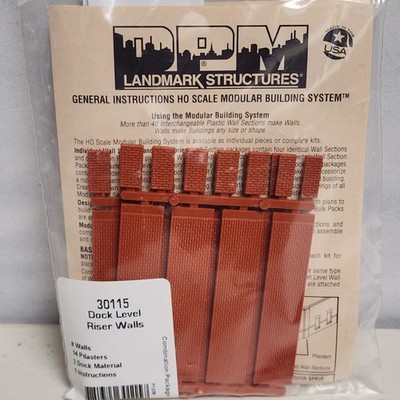 DPM 30115 HO Scale DOCK LEVEL RISER WALLS Modular Train Building Kit