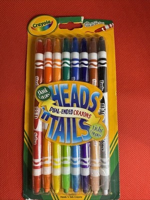 Crayola heads &tails dual ended crayons dark& Light Colors 8 Crayons New
