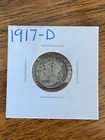 1917-D MERCURY DIME. FINE CONDITION. KEY DATE