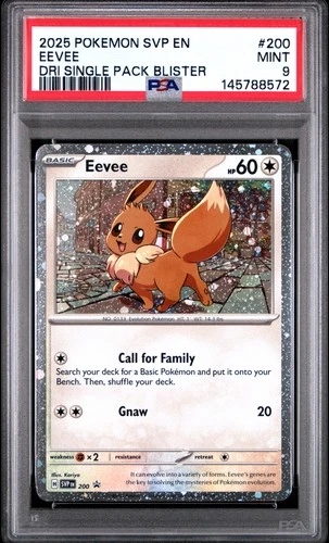 2025 POKEMON SVP PROMO DESTINED RIVALS SINGLE PACK BLISTER #200 EEVEE PSA 9