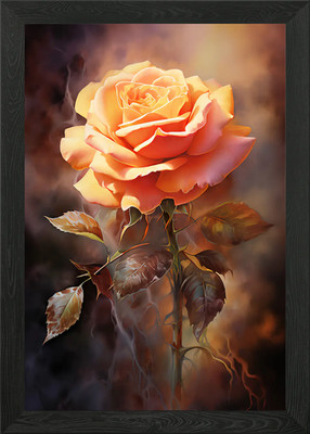 Pfirsich Rose Gemälde gerahmt Wandbild Poster Leinwanddruck Bild