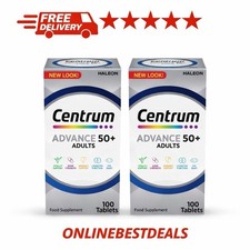 2 X 100 Pack Centrum Advance 50+ Multivitamin & Mineral Tablets |  200 tablets