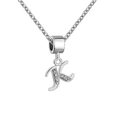 Letter A-Z Alphabet Initial Charm Bead Necklace Name Personalized Pendant - 03