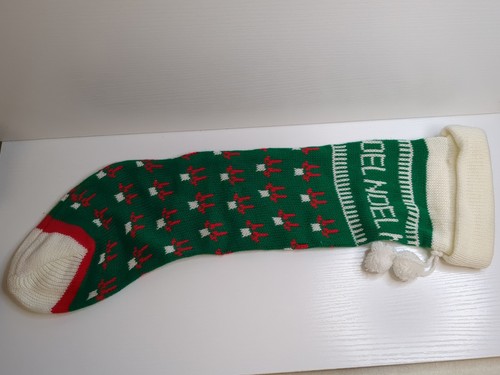 Vintage Noel Knit Christmas Stocking 21" - Picture 2 of 5