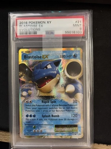 2016 POKEMON XY EVOLUTIONS #21 BLASTOISE EX PSA 9