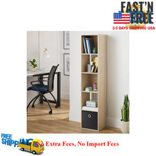 Mainstays 5-Cube Vertical Storage Organizer, 5-Tier Bookcase Shelf, Spring Pine
