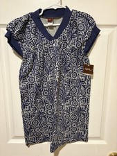 Tea Collection Girls Cotton Heather Gray and Blue Dress Size 6